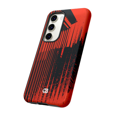 Red Tough Phone Case for Samsung - Crimson Brutalist Distortion