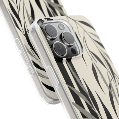 Beige Lite Phone Case for iPhone - Soot Leaf Sketch