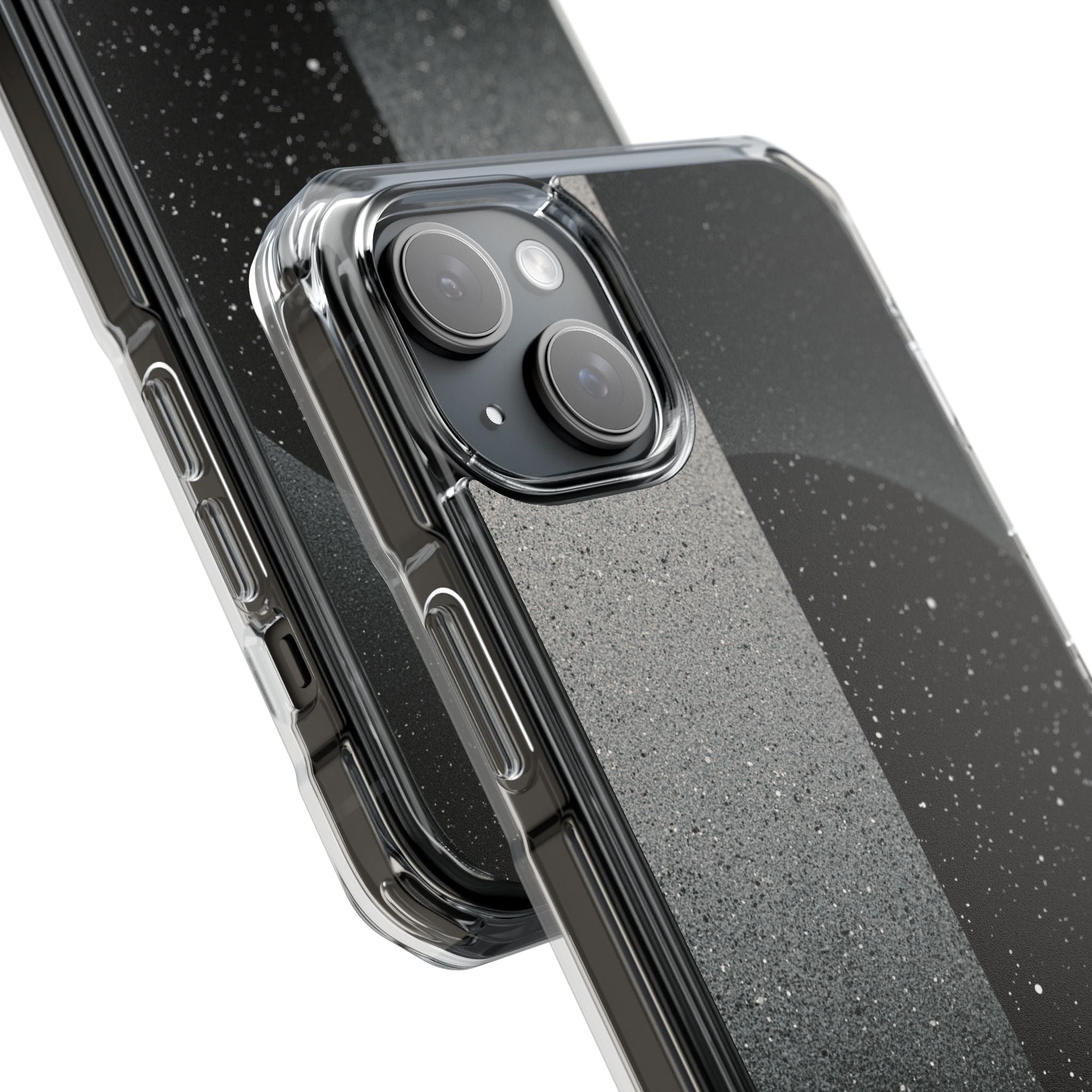 Black Impact MagSafe Phone Case for iPhone - Lunar Static Orbit