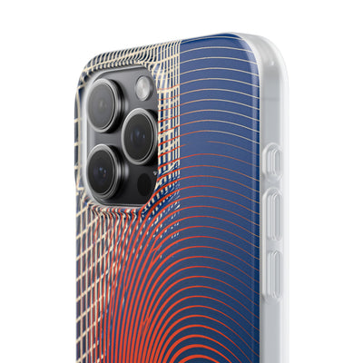Blue Lite Phone Case for iPhone - Orange Orbit Grid