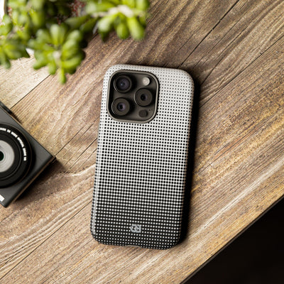 Black Tough Phone Case for iPhone - Obsidian Halftone Flux