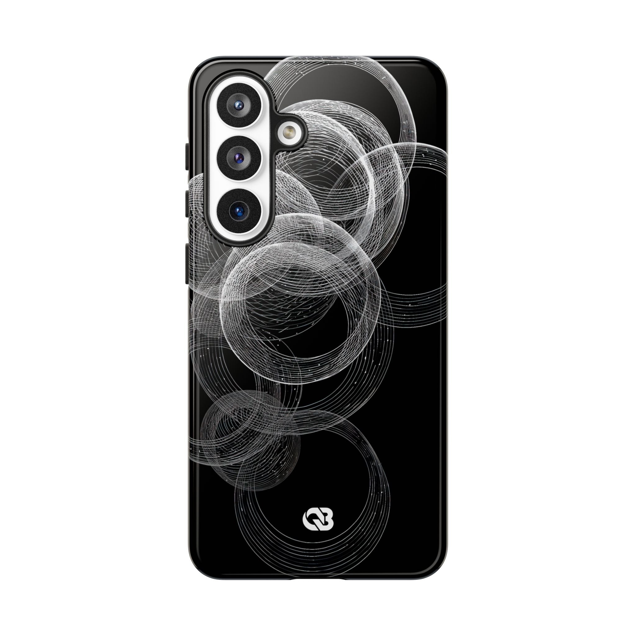 Black Tough Phone Case for Samsung - Kinetic Wireframe Orbit