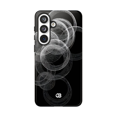 Black Tough Phone Case for Samsung - Kinetic Wireframe Orbit