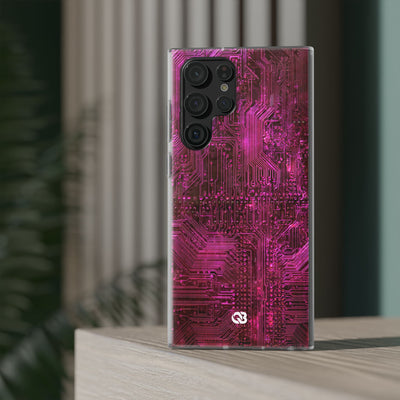 Magenta Circuit Trace · Lite Phone Case for Samsung · Pink