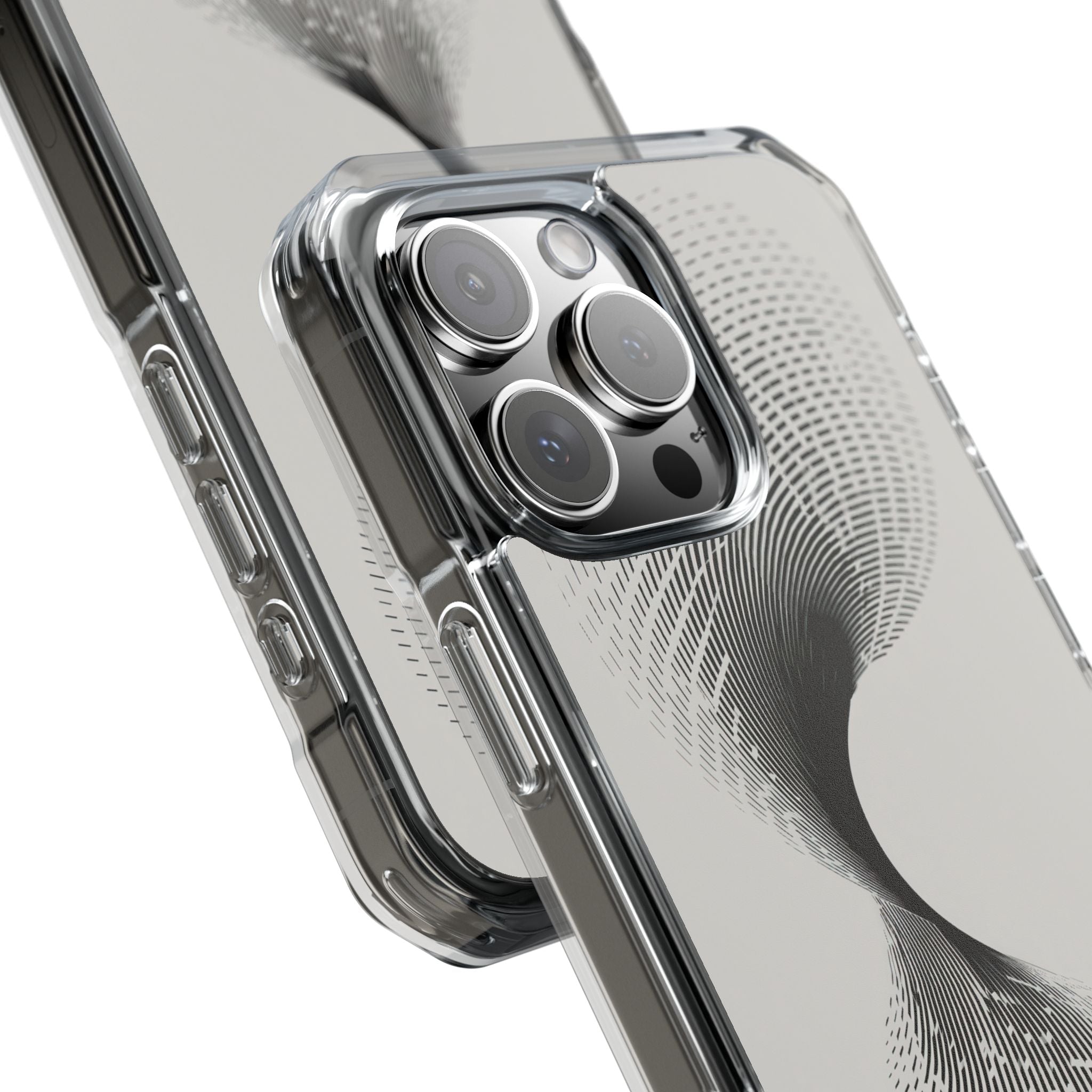 White Impact MagSafe Phone Case for iPhone - Linear Torsion Grid