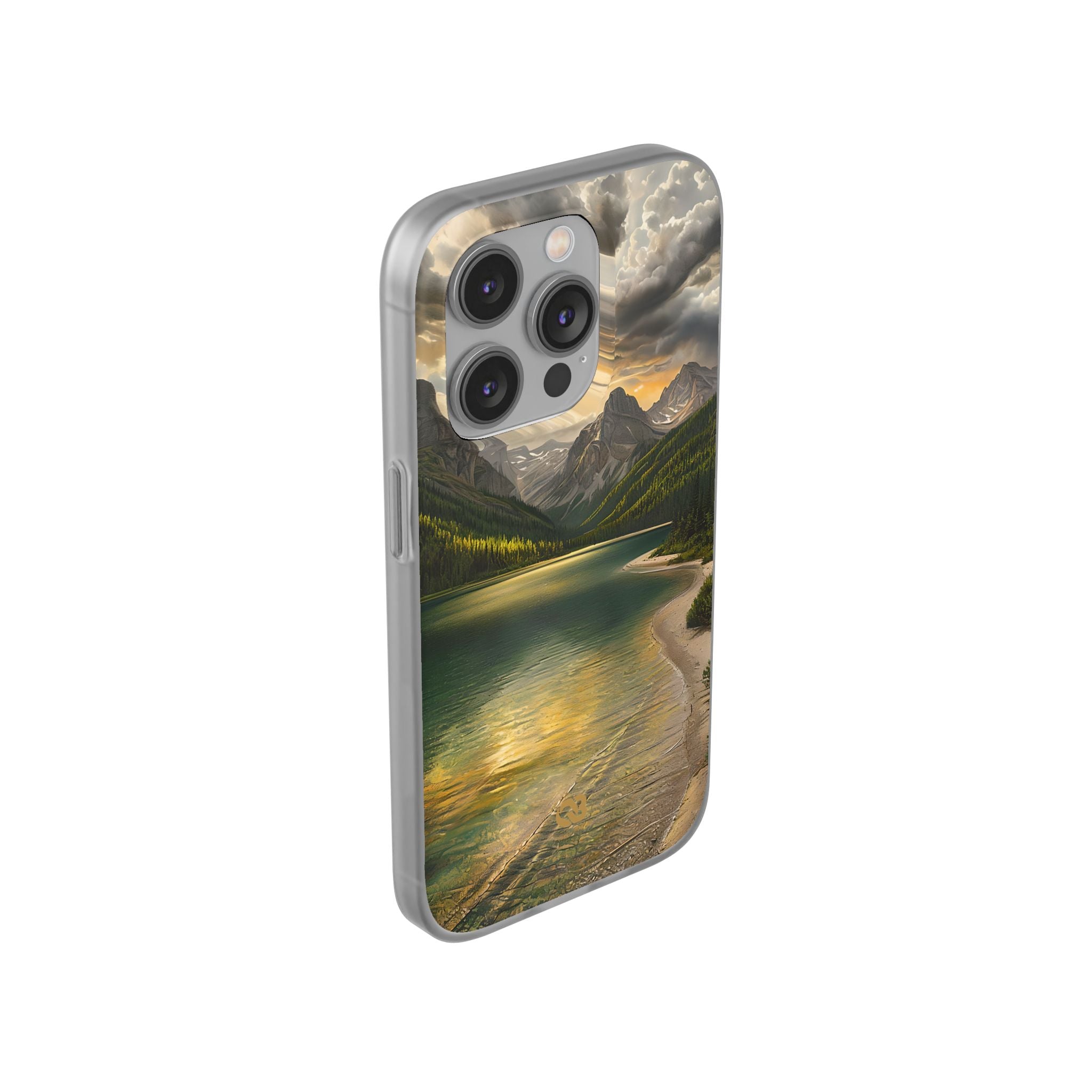 Gilded Mountain Lake · Soft Phone Case for iPhone