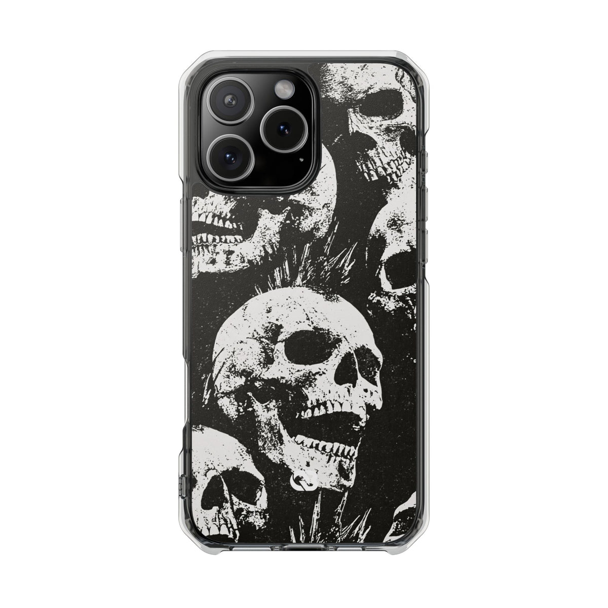 Punk Skull Riot · Clear Impact Magnetic Phone Case for iPhone · Black