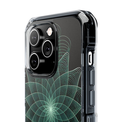 Green Impact MagSafe Phone Case for iPhone - Cyan Signal Bloom