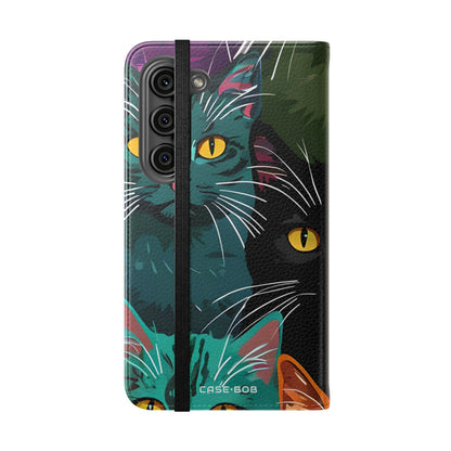 Kat Raster Neon - Samsung S23 Case - Portemonnee