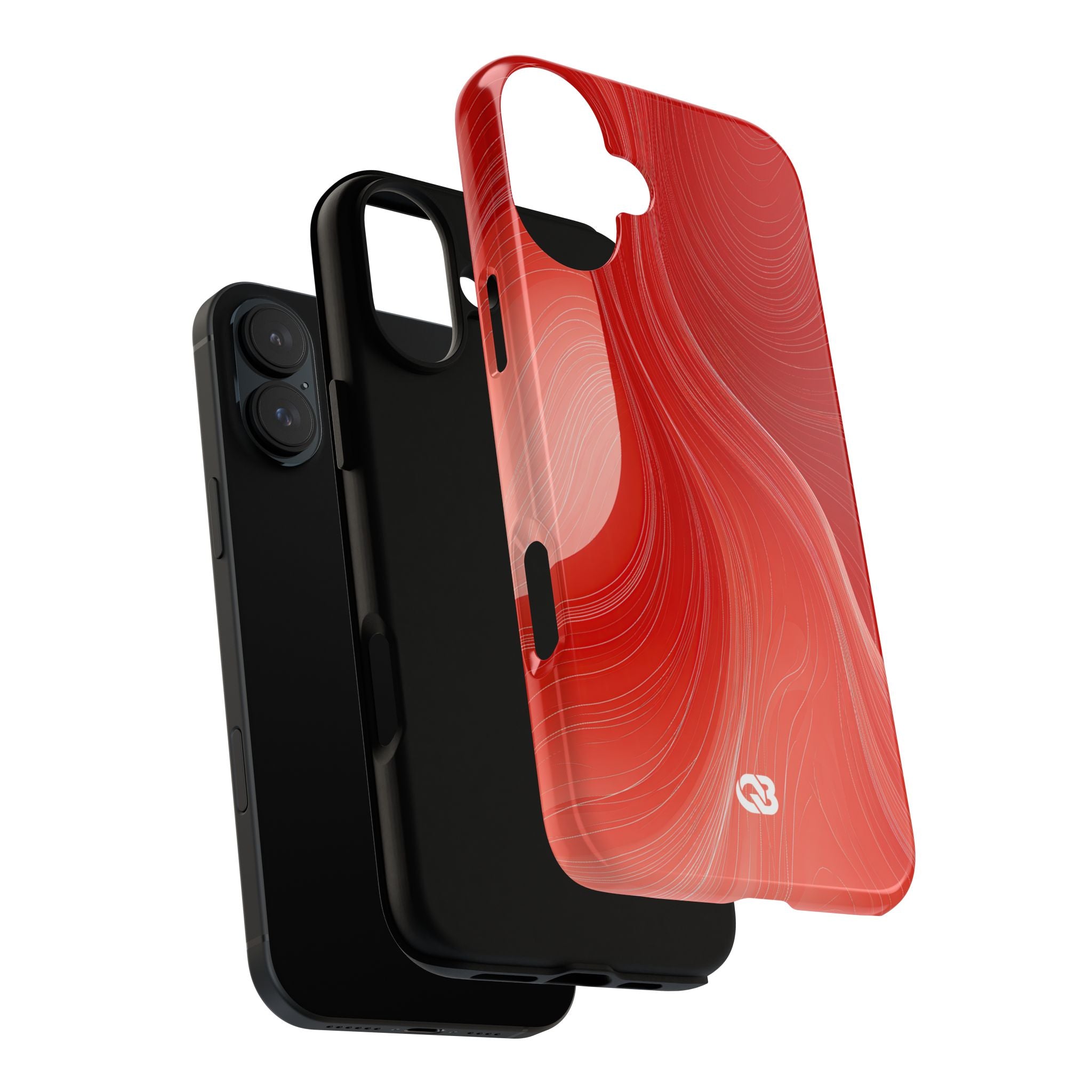 Red Tough Phone Case for iPhone - Crimson Silk Strands