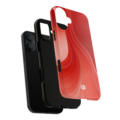 Red Tough Phone Case for iPhone - Crimson Silk Strands