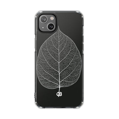Black Impact MagSafe Phone Case for iPhone - Bleached Leaf Lattice