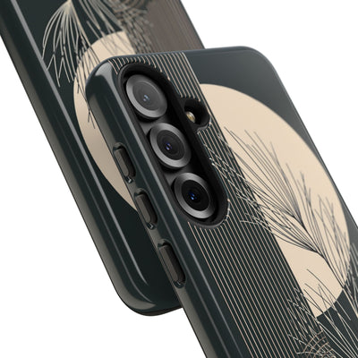 Black Tough Phone Case for Samsung - Obsidian Sand Willow