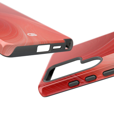 Red Tough Phone Case for Samsung - Crimson Silk Strands