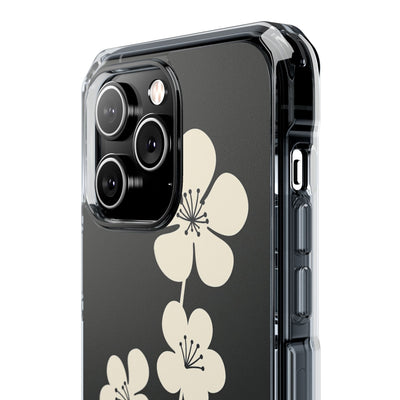 Black Impact MagSafe Phone Case for iPhone - Obsidian Cream Bloom