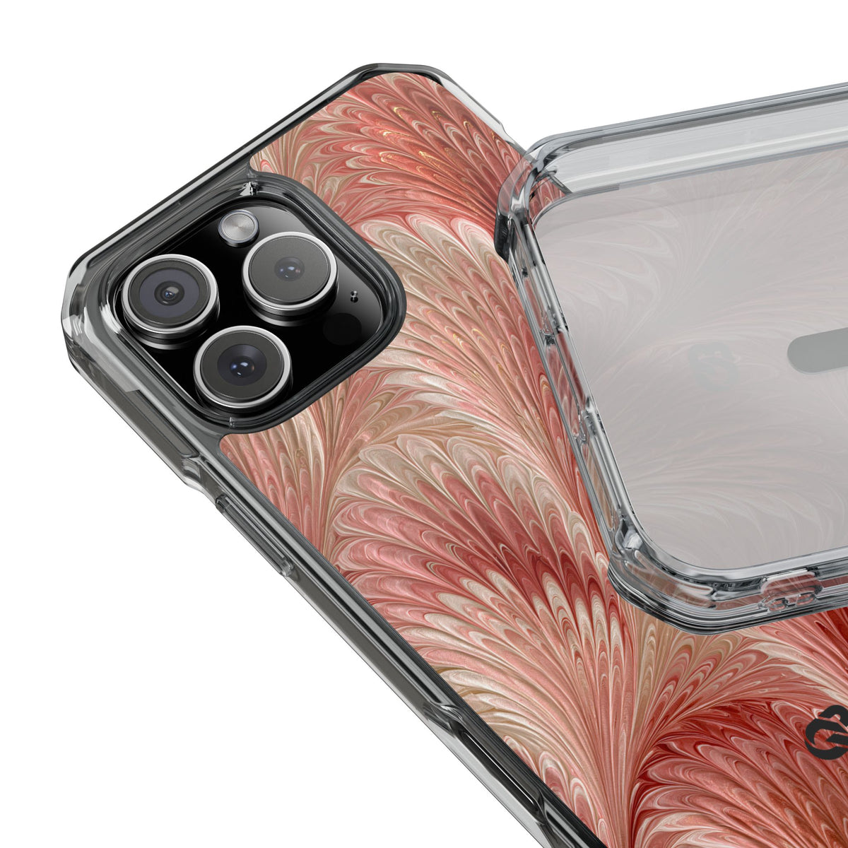 Blush Petal Plume · Clear Impact Magnetic Phone Case for iPhone · Pink