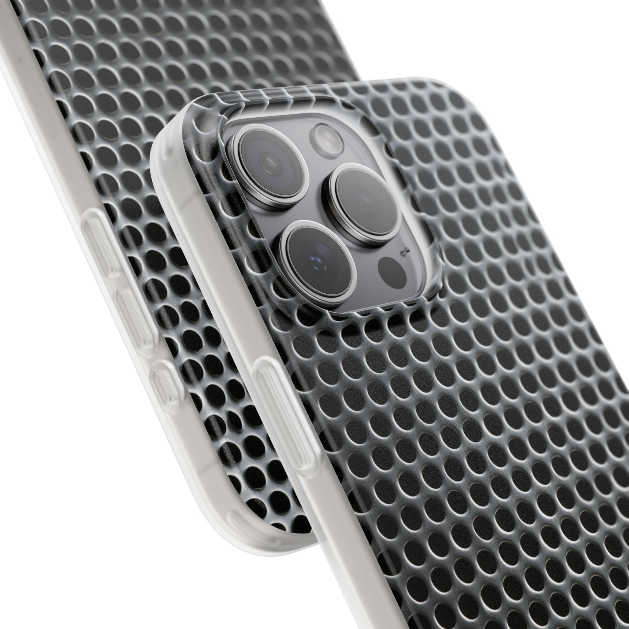 Silver Lite Phone Case for iPhone - Brutalist Steel Mesh