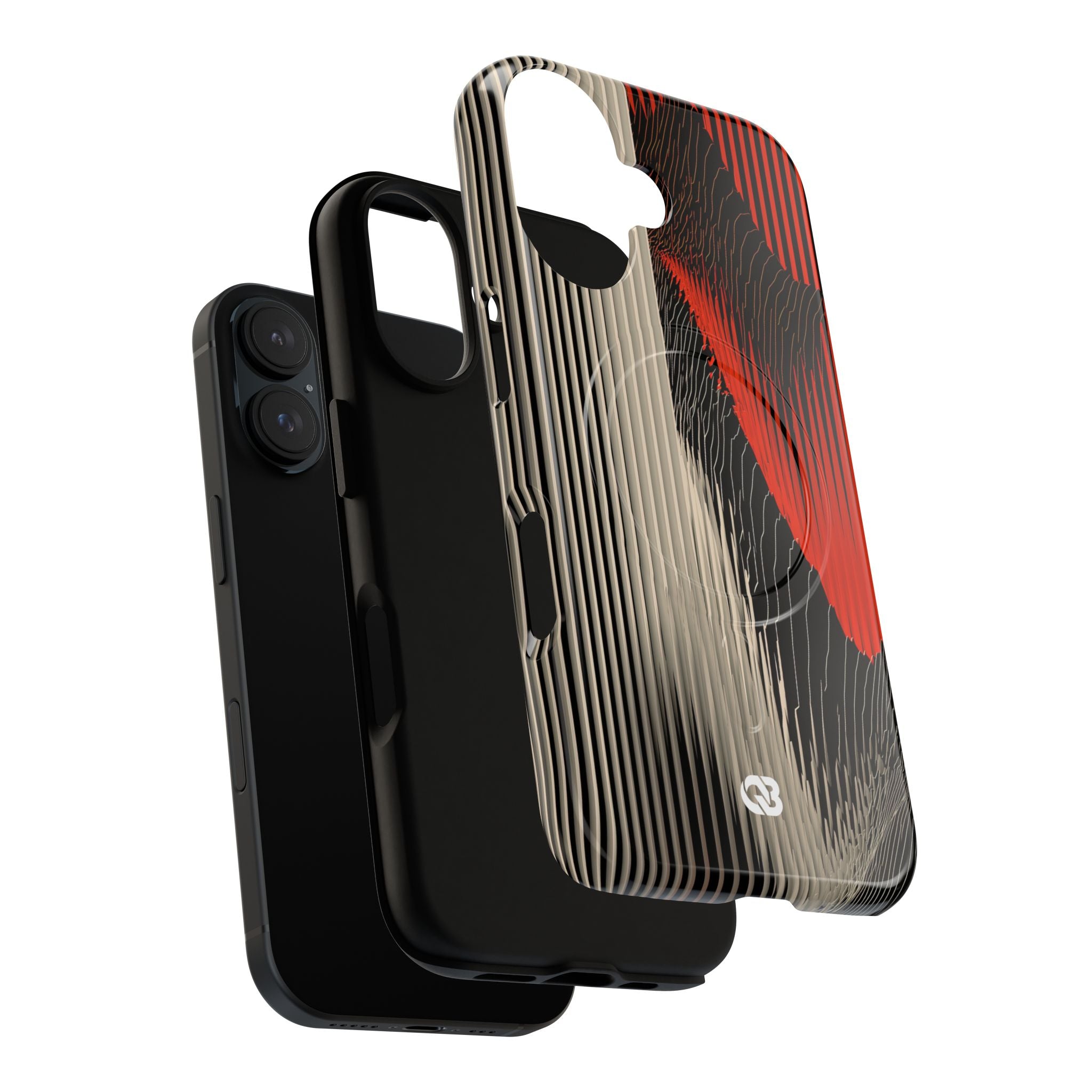 Red Tough 2.0 Magsafe Phone Case for iPhone - Crimson Pulse Topo