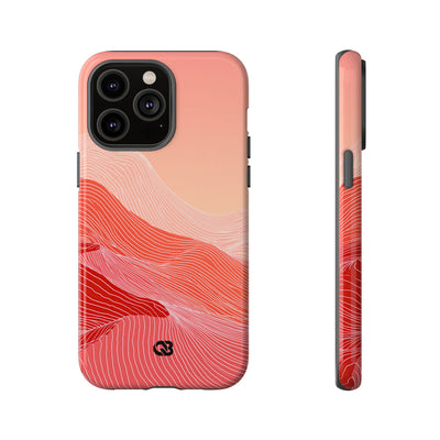 Red Tough Phone Case for iPhone - Crimson Ridge Contour