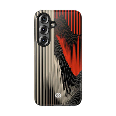 Red Tough Phone Case for Samsung - Crimson Pulse Topo