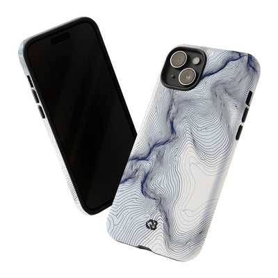 White Tough Phone Case for iPhone - Nordic Ridge Topo