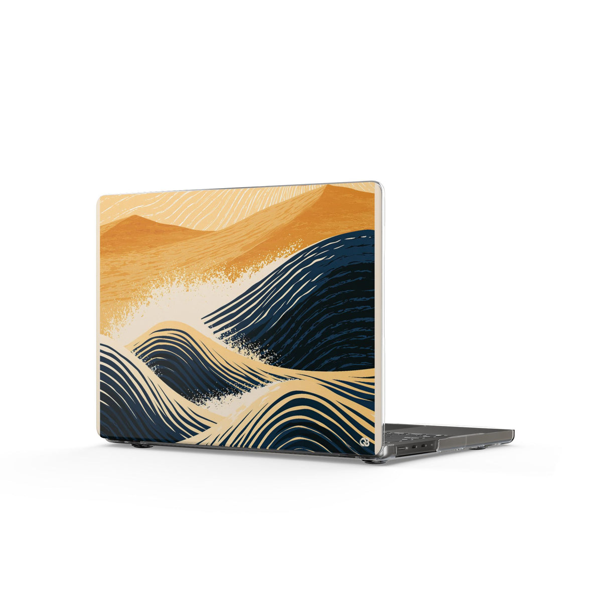 Golden Horizon Waves · Clear Hard Case for MacBook · Blue