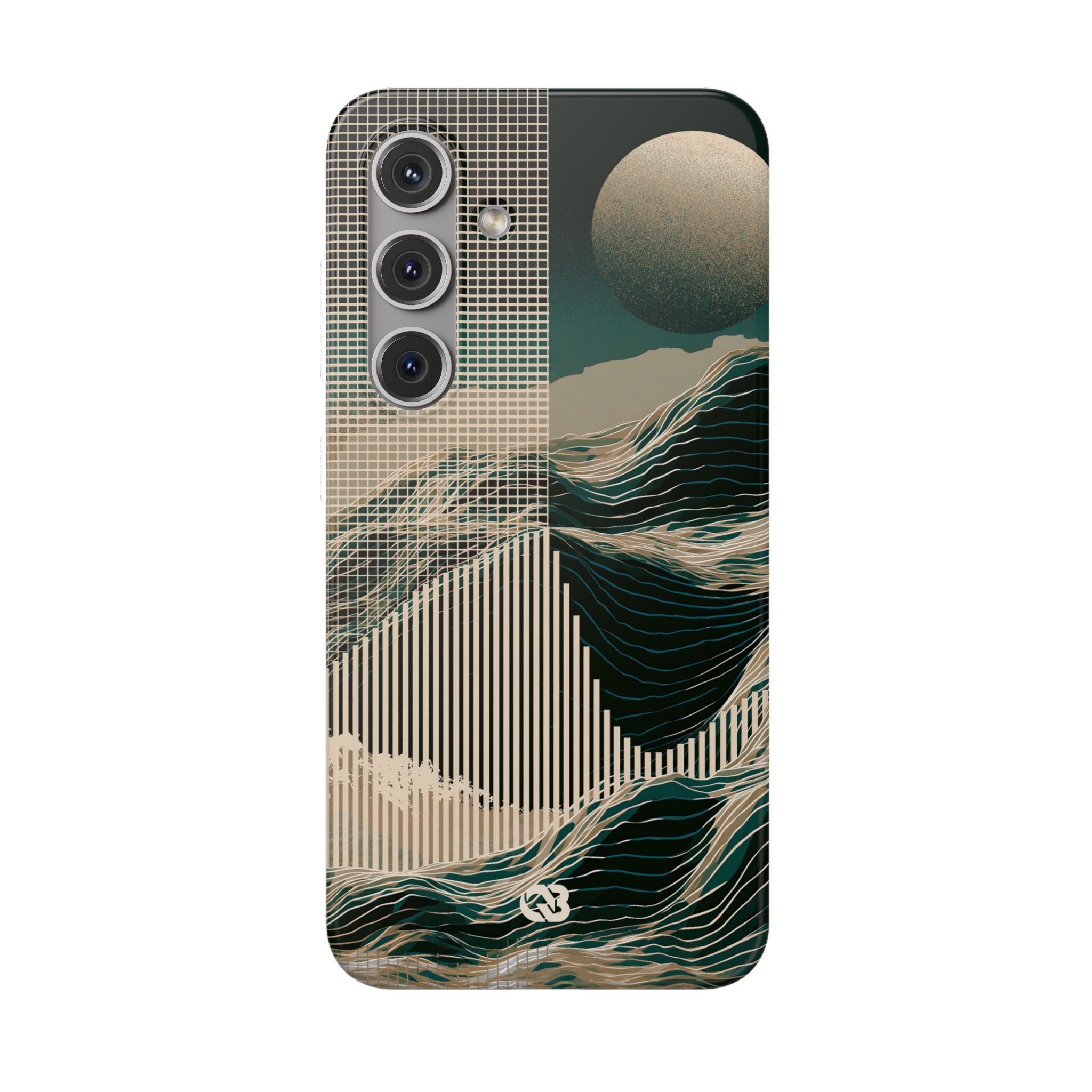 Green Lite Phone Case for Samsung - Lunar Moss Topography