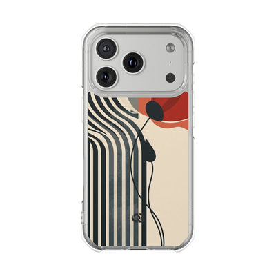 Modernist Poppy · Clear Impact Magnetic Phone Case for iPhone ·  Beige