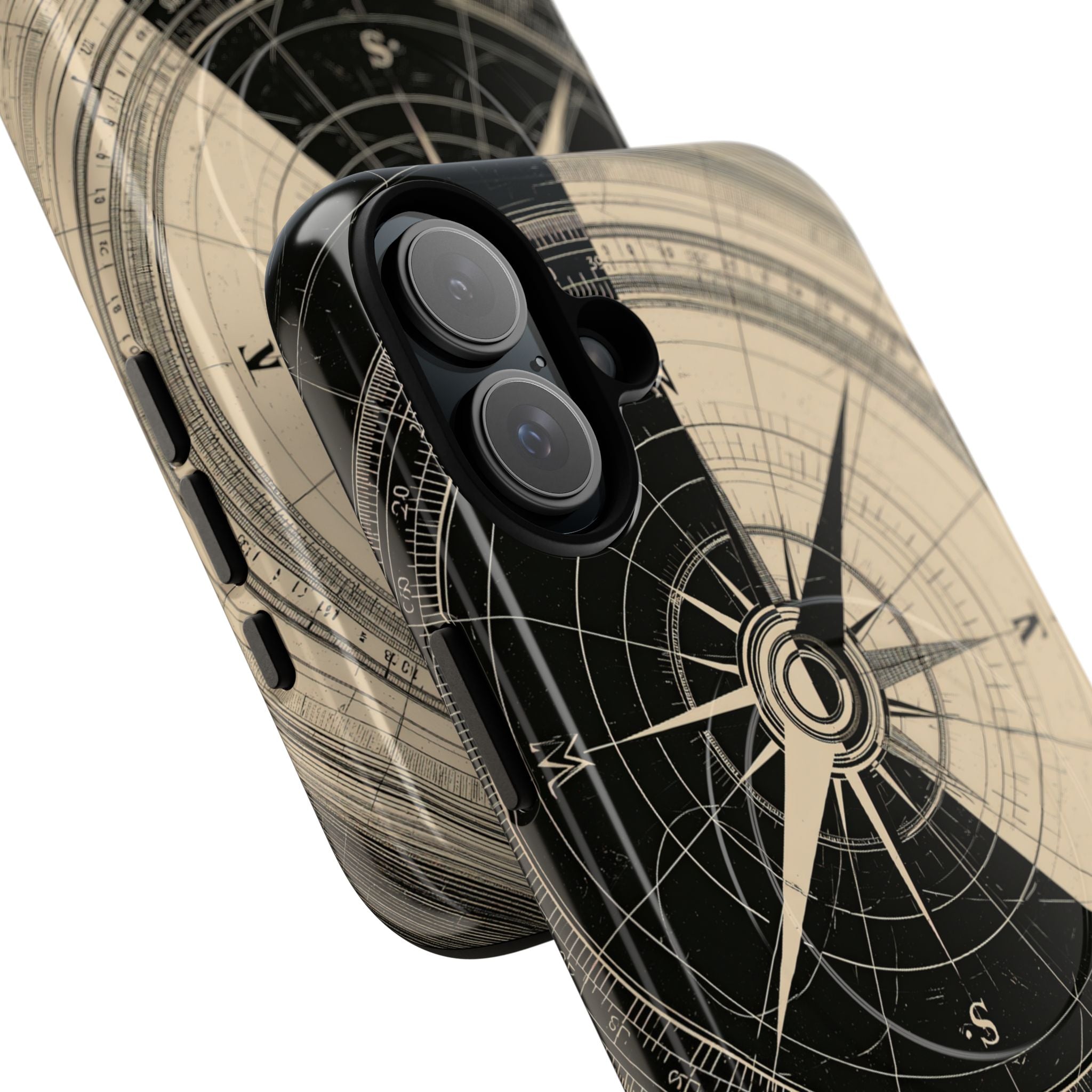 Beige Tough 2.0 Magsafe Phone Case for iPhone - Obsidian Nautical Blueprint
