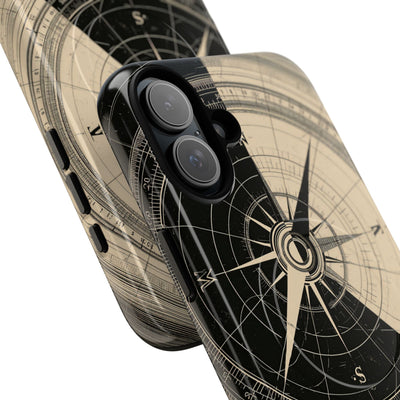 Beige Tough 2.0 Magsafe Phone Case for iPhone - Obsidian Nautical Blueprint