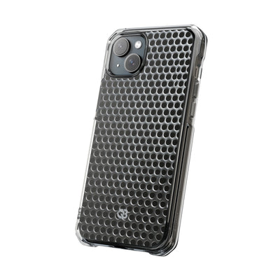 Silver Impact MagSafe Phone Case for iPhone - Brutalist Steel Mesh