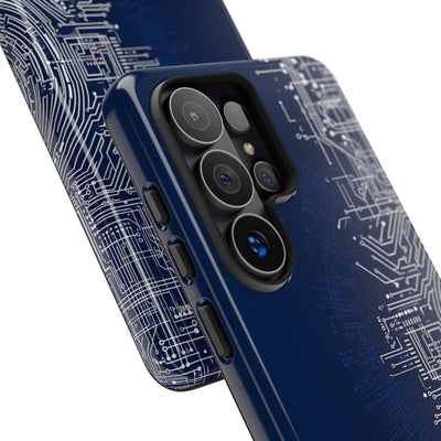 Blue Tough Phone Case for Samsung - Cobalt Circuit Logic