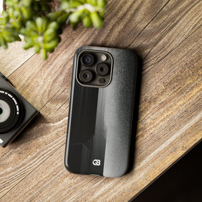 Black Tough Phone Case for iPhone - Brutalist Pixel Monolith