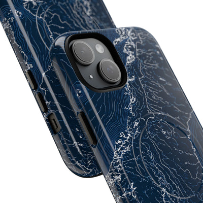Nordic Contour Chart · Tough 2.0 Magnetic Phone Case for iPhone · Blue