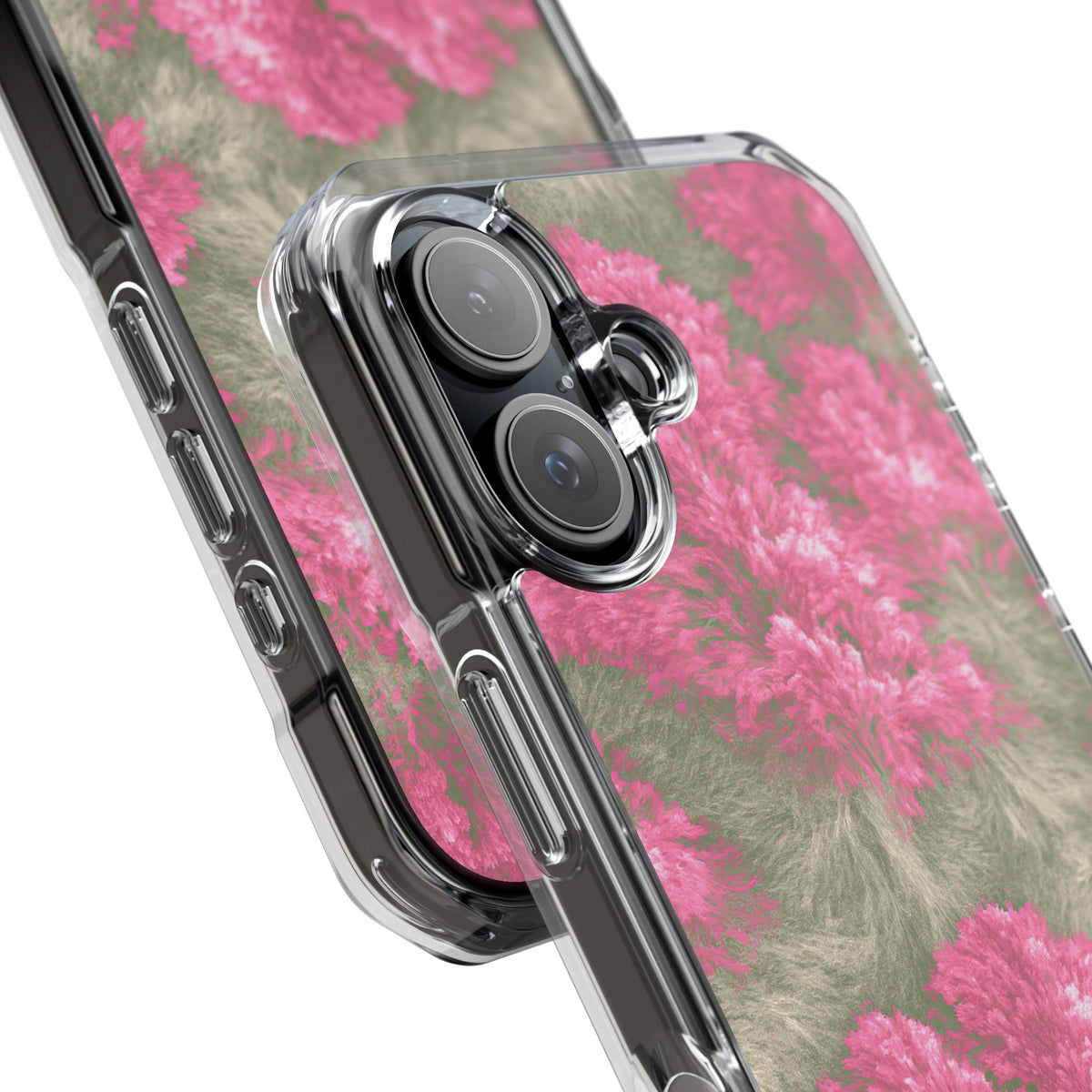 Digital Blossom · Clear Impact Magnetic Phone Case for iPhone · Pink