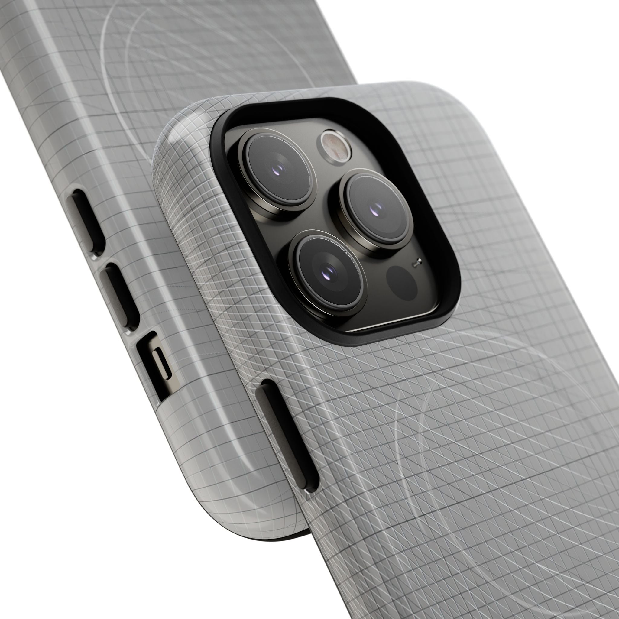 Grey Tough 2.0 Magsafe Phone Case for iPhone - Chrome Mesh Warp