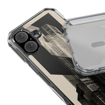 Beige Impact MagSafe Phone Case for iPhone - Monolith Urban Grid