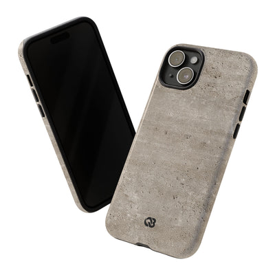 Grey Tough Phone Case for iPhone - Brutalist Stone Grit