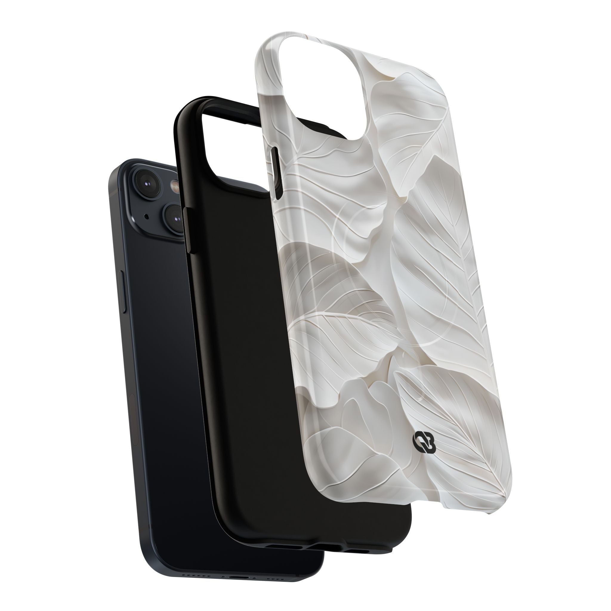 Sculpted Ivory Leaves · Tough+ Hoesje voor iPhone · Magsafe