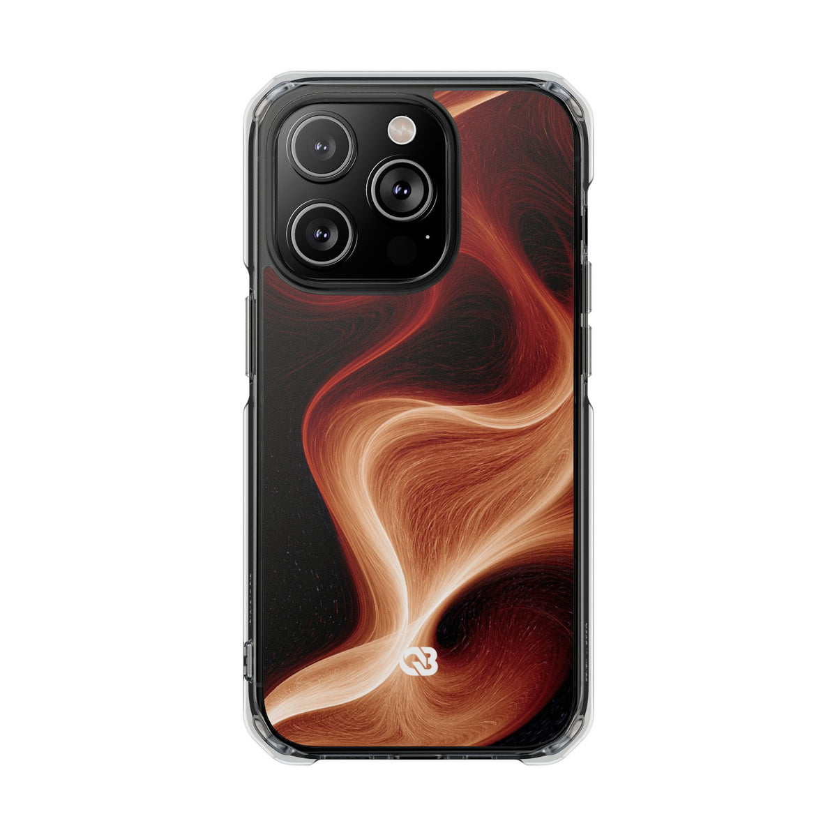 Solar Ember Flow · Clear Impact Magnetic Phone Case for iPhone · Orange