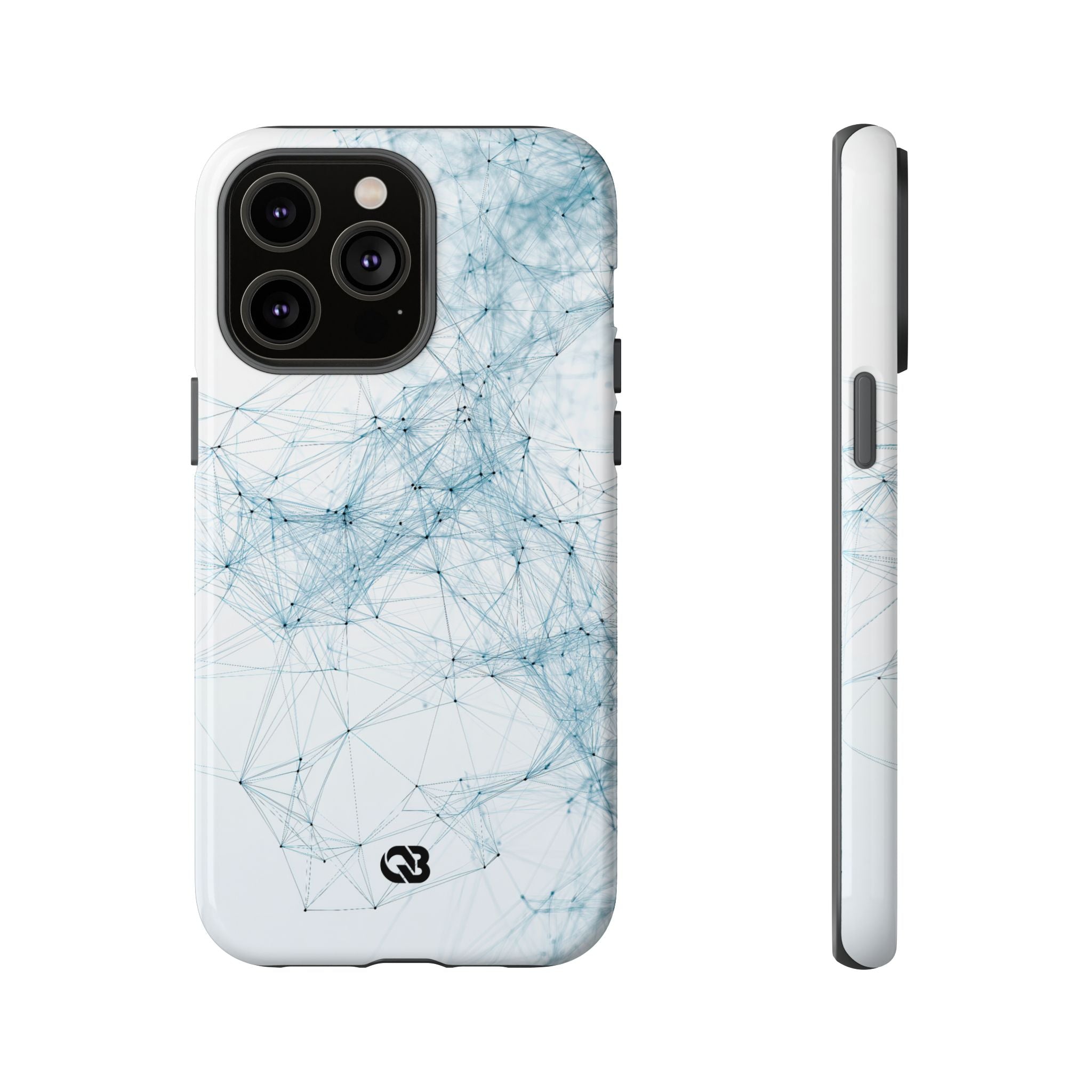 Blue Tough Phone Case for iPhone - Glacial Neural Web
