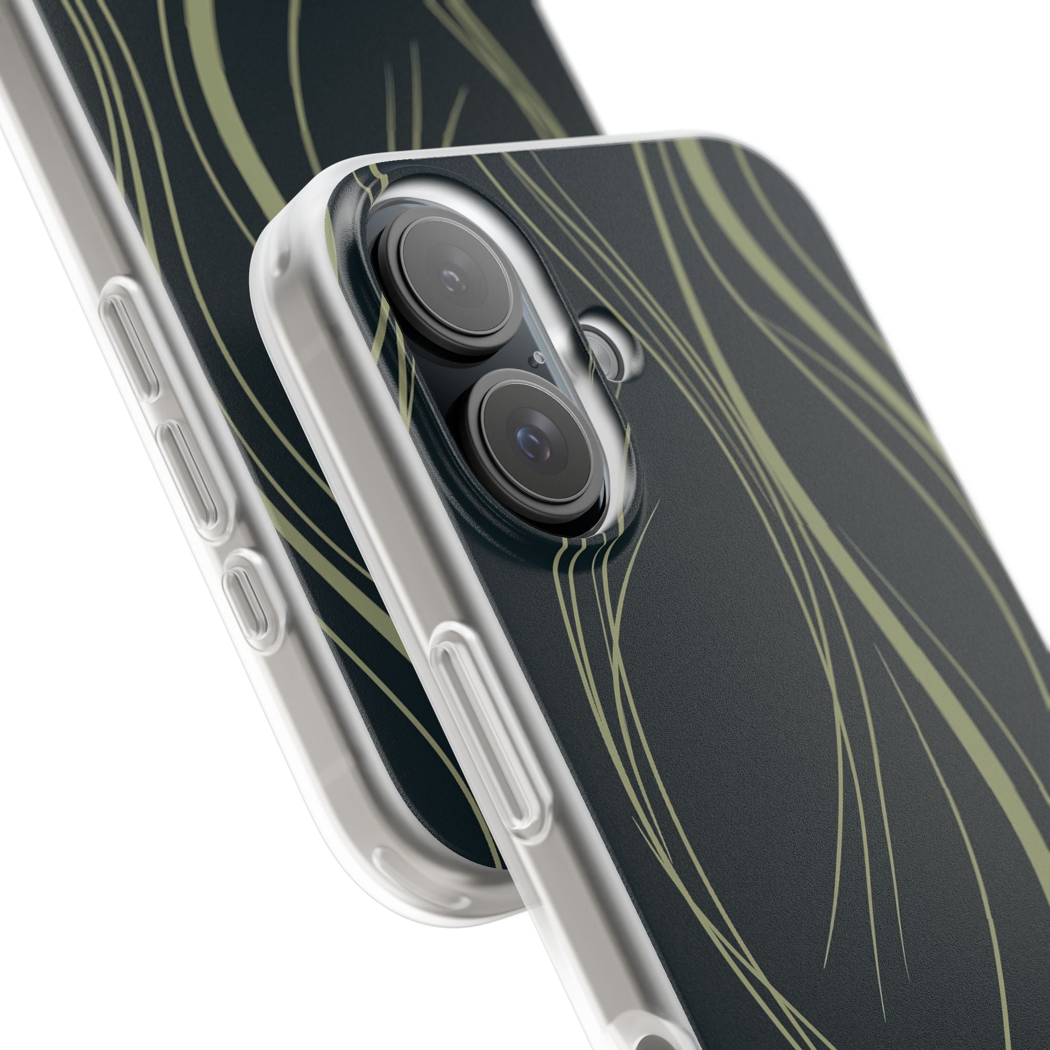 Green Lite Phone Case for iPhone - Obsidian Sage Flow