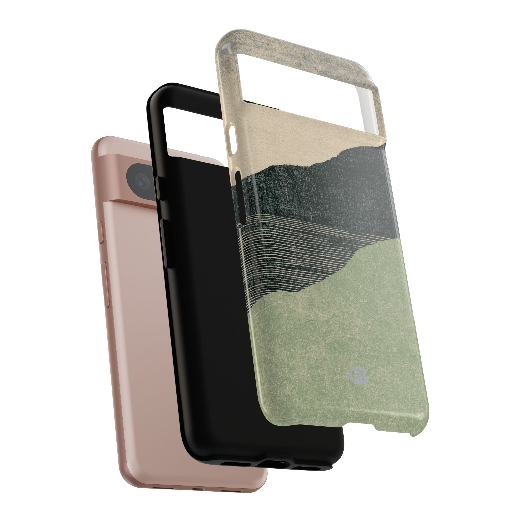 Green Tough Phone Case for Google Pixel - Moss Ridge Grain