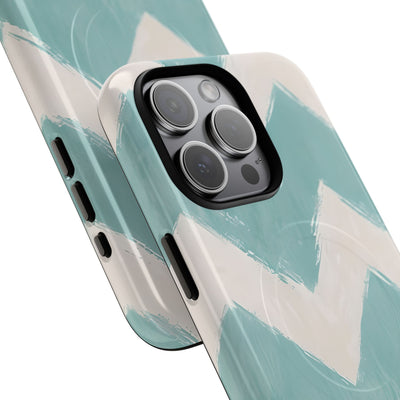 Teal Painted Chevron · Tough+ Phone Case for iPhone · Magsafe