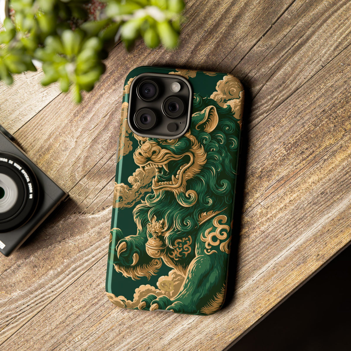 Imperial Guardian Lion · Tough Phone Case for iPhone · Green