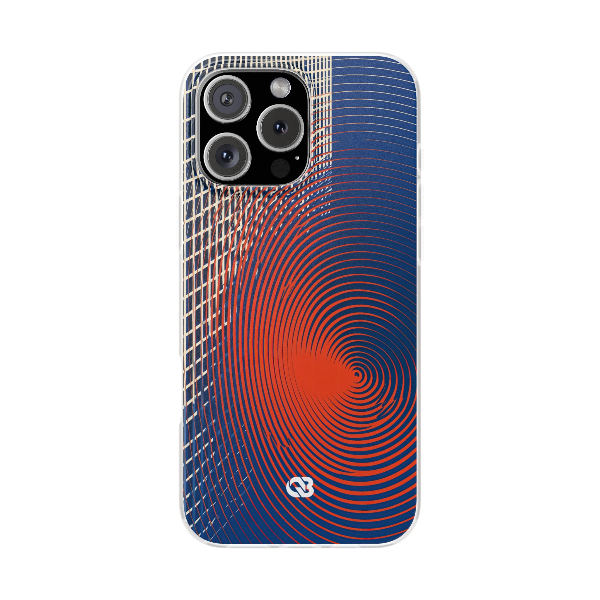 Blue Lite Phone Case for iPhone - Orange Orbit Grid