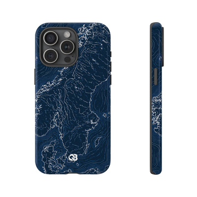 Nordic Contour Chart · Tough Phone Case for iPhone · Blue