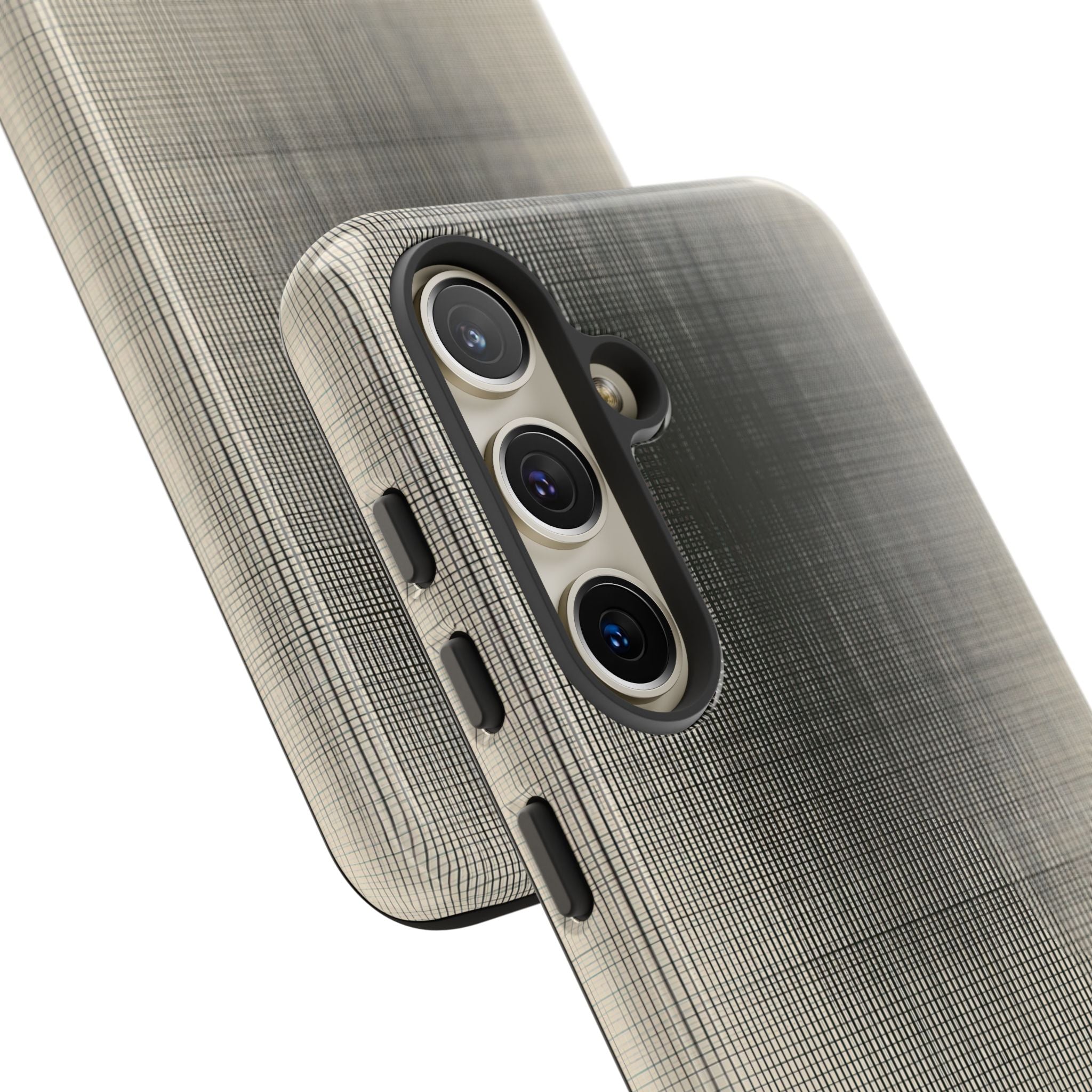Beige Tough Phone Case for Samsung - Carbon Screen Grid