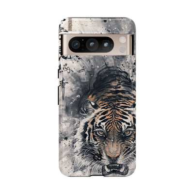 Fierce Ink Tiger · Tough Phone Case for Pixel ·  Beige