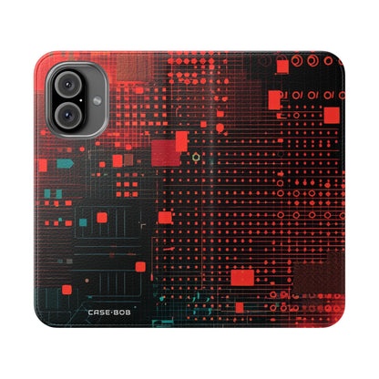Crimson Circuit - iPhone 16 Case - Portemonnee